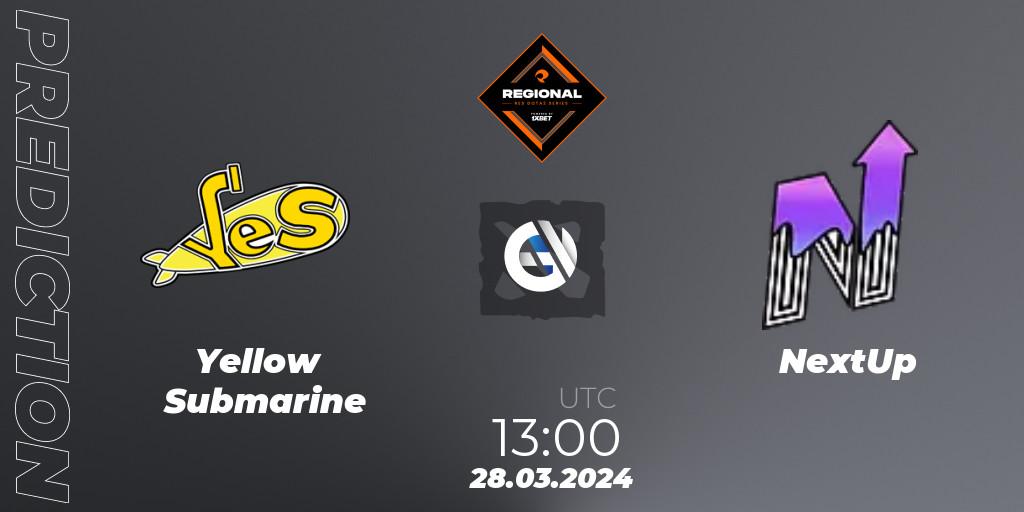 Pronóstico Yellow Submarine - NextUp. 28.03.24, Dota 2, RES Regional Series: EU #1