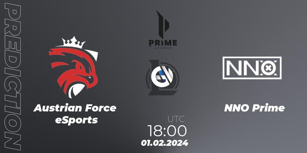 Pronóstico Austrian Force eSports - NNO Prime. 01.02.2024 at 21:00, LoL, Prime League Spring 2024 - Group Stage