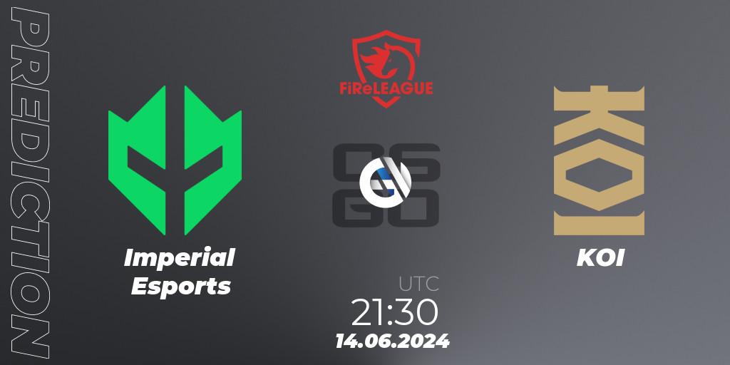 Pronóstico Imperial Esports - KOI. 14.06.2024 at 23:00, Counter-Strike (CS2), FiReLEAGUE 2023 Global Finals