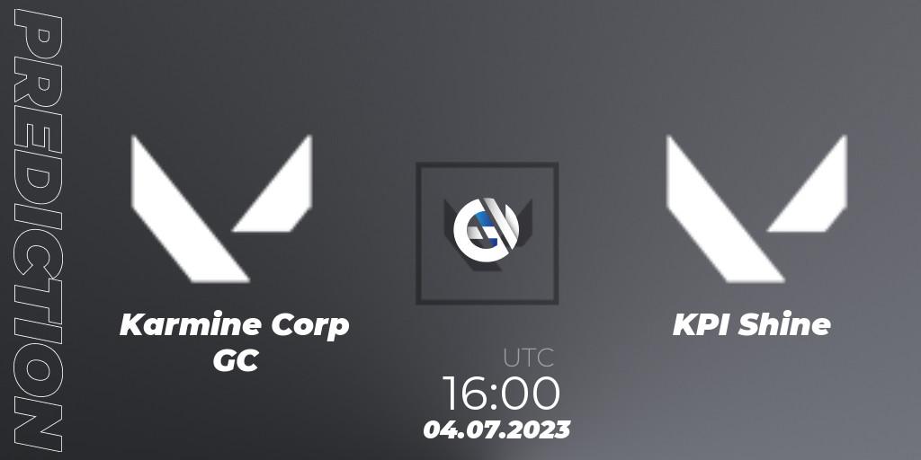 Pronóstico Karmine Corp GC - KPI Shine. 04.07.2023 at 16:00, VALORANT, VCT 2023: Game Changers EMEA Series 2 - Group Stage