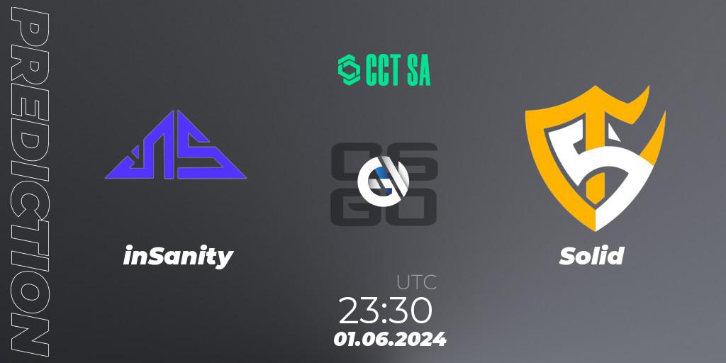 Pronóstico inSanity - Solid. 01.06.2024 at 23:30, Counter-Strike (CS2), CCT Season 2 South America Series 1