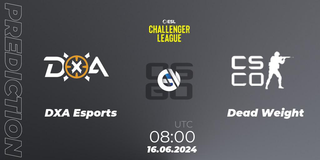 Pronóstico DXA Esports - Dead Weight. 16.06.2024 at 08:00, Counter-Strike (CS2), ESL Challenger League Season 47 Relegation: Oceania