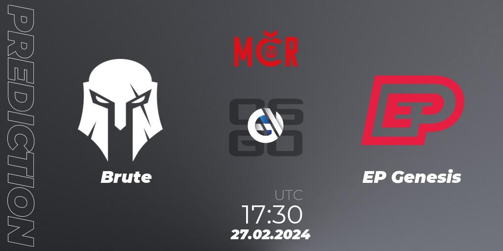 Pronóstico Brute - EP Genesis. 27.02.2024 at 17:30, Counter-Strike (CS2), Tipsport Cup Winter 2024: Closed Qualifier