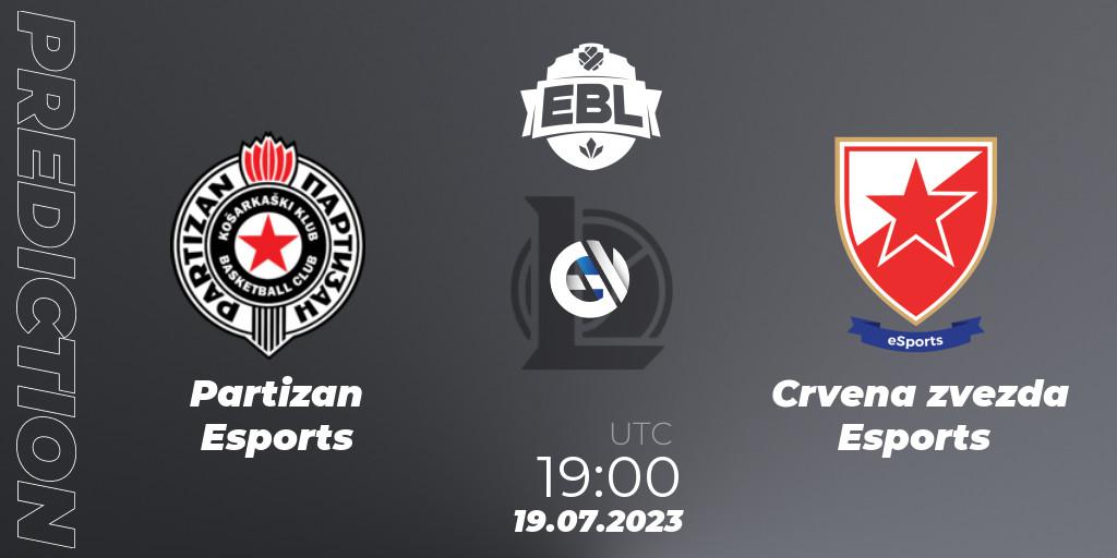Pronóstico Partizan Esports - Crvena zvezda Esports. 19.07.2023 at 19:00, LoL, Esports Balkan League Season 13