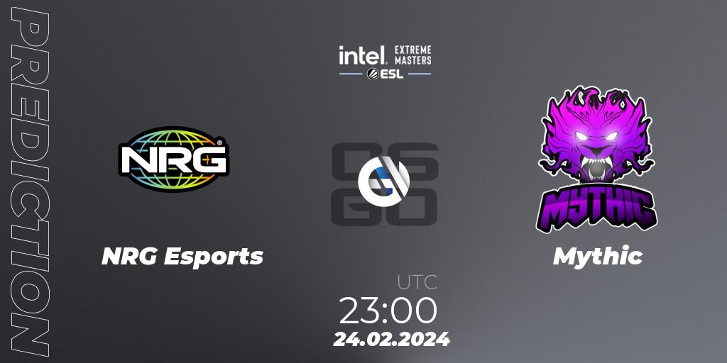 Pronóstico NRG Esports - Mythic. 24.02.2024 at 23:00, Counter-Strike (CS2), Intel Extreme Masters Dallas 2024: North American Open Qualifier #2