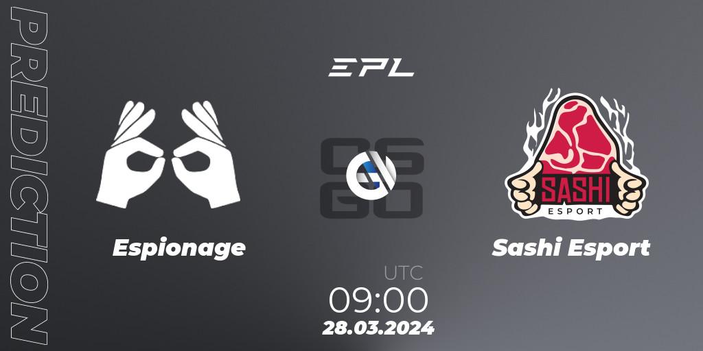 Pronóstico Espionage - Sashi Esport. 28.03.24, CS2 (CS:GO), European Pro League Season 16: Division 2