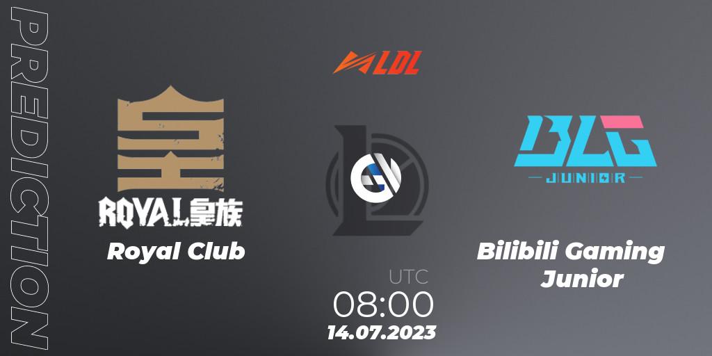 Pronóstico Royal Club - Bilibili Gaming Junior. 14.07.2023 at 08:00, LoL, LDL 2023 - Regular Season - Stage 3