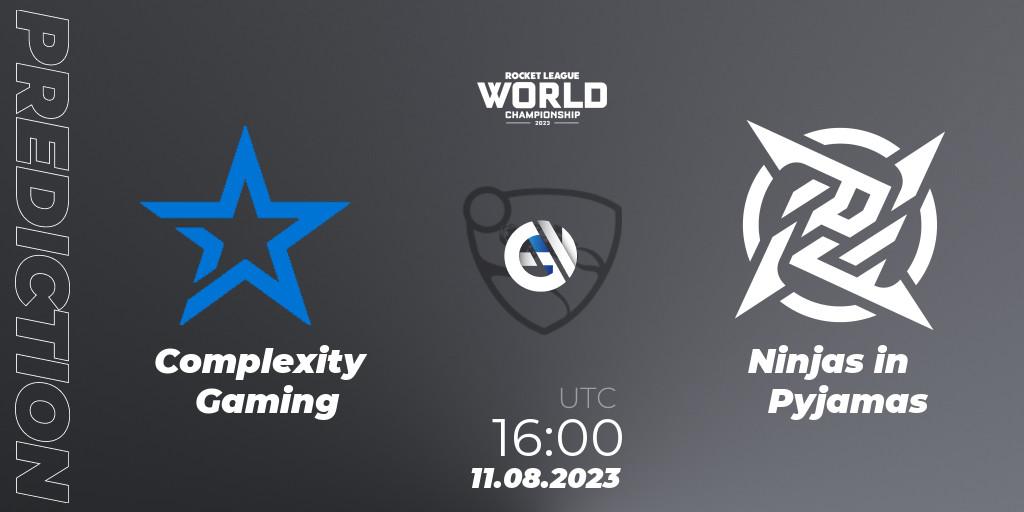 Pronóstico Complexity Gaming - Ninjas in Pyjamas. 11.08.2023 at 15:00, Rocket League, Rocket League Championship Series 2022-23 - World Championship Group Stage