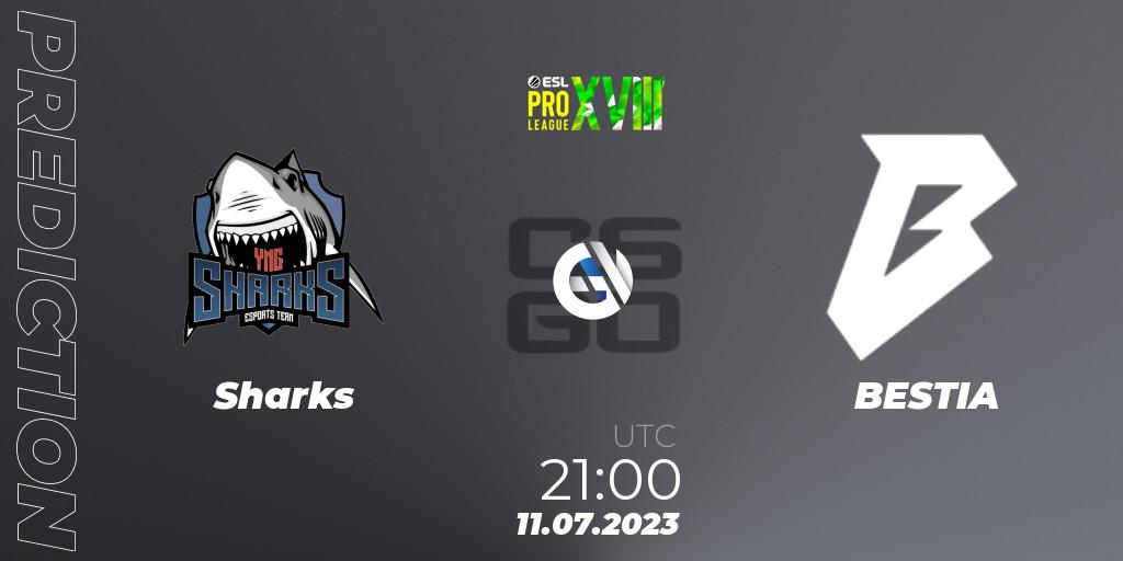 Pronóstico Sharks - BESTIA. 11.07.23, CS2 (CS:GO), ESL Pro League Season 18: South American Qualifier