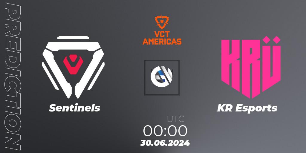 Pronóstico Sentinels - KRÜ Esports. 30.06.2024 at 00:00, VALORANT, VALORANT Champions Tour 2024: Americas League - Stage 2 - Group Stage