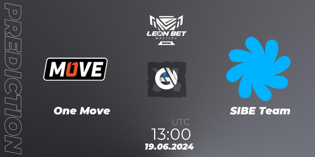 Pronóstico One Move - SIBE Team. 19.06.2024 at 13:40, Dota 2, Leon Masters #1