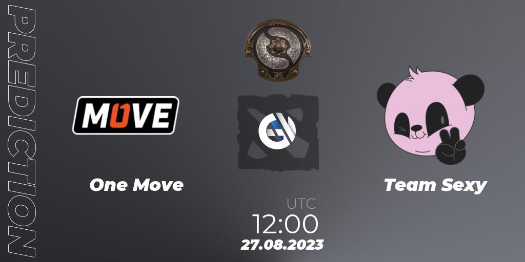 Pronóstico One Move - Team Sexy. 22.08.2023 at 11:08, Dota 2, The International 2023 - Eastern Europe Qualifier