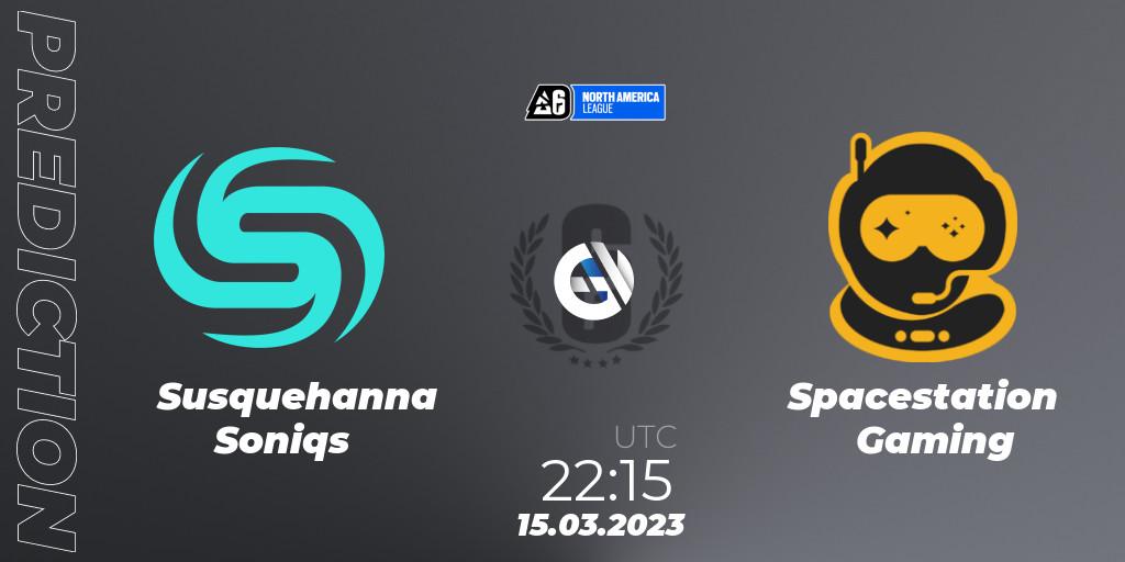 Pronóstico Susquehanna Soniqs - Spacestation Gaming. 15.03.2023 at 21:30, Rainbow Six, North America League 2023 - Stage 1