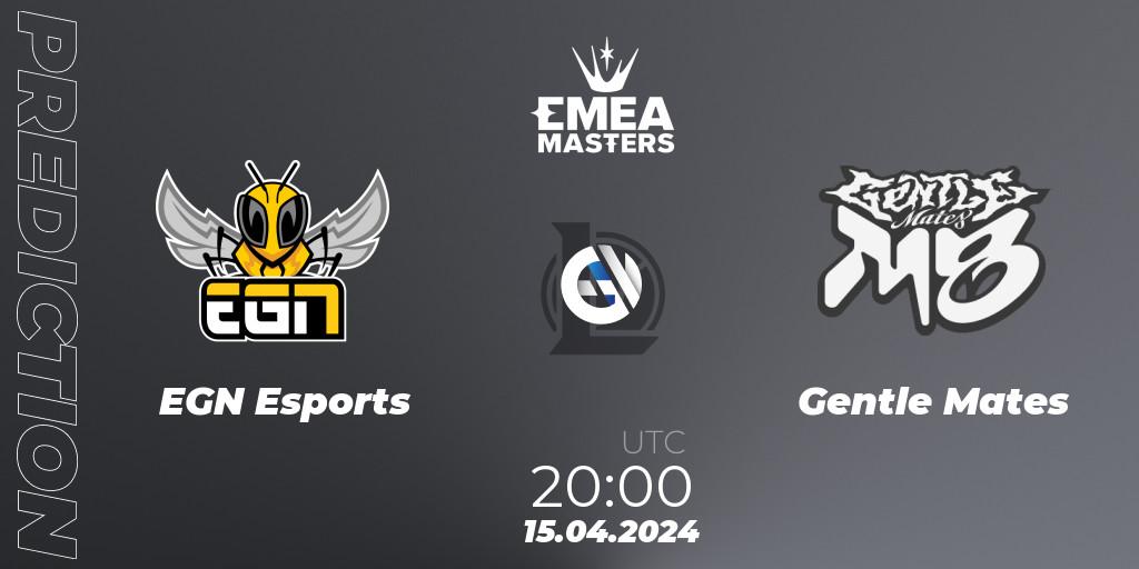 Pronóstico EGN Esports - Gentle Mates. 15.04.2024 at 20:00, LoL, EMEA Masters Spring 2024 - Play-In