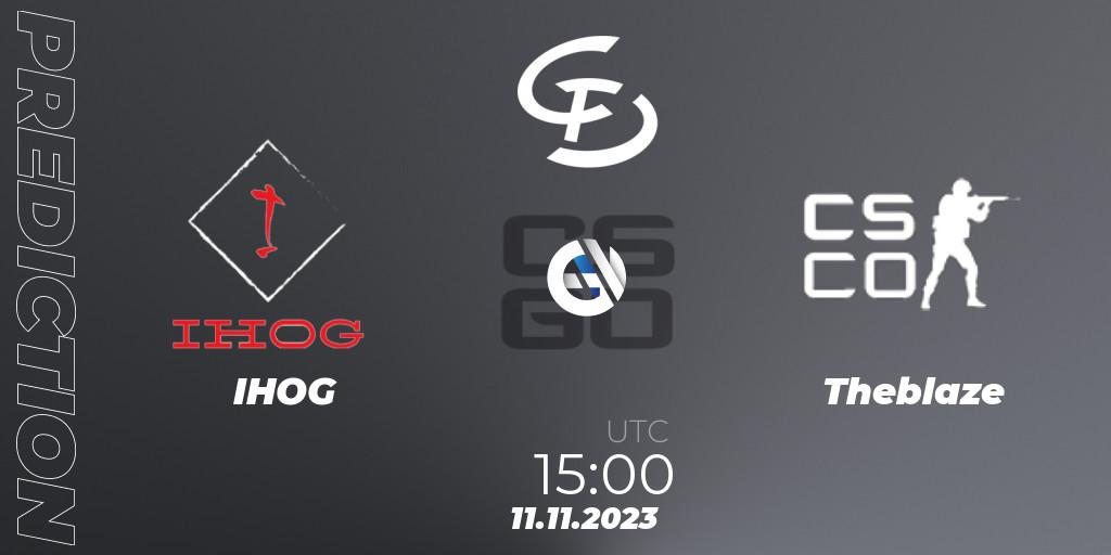 Pronóstico IHOG - Theblaze. 11.11.2023 at 15:00, Counter-Strike (CS2), Europebet Cup 2023