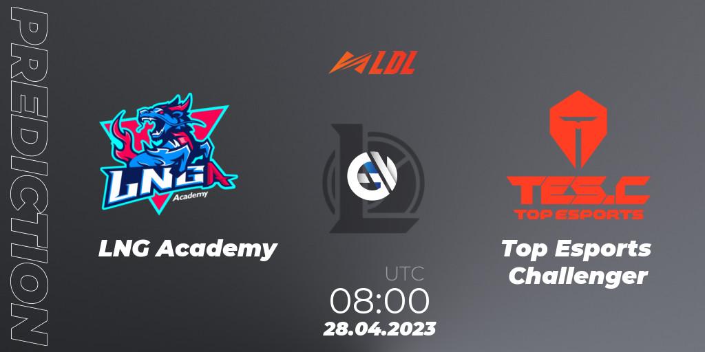 Pronóstico LNG Academy - Top Esports Challenger. 28.04.2023 at 08:00, LoL, LDL 2023 - Regular Season - Stage 2