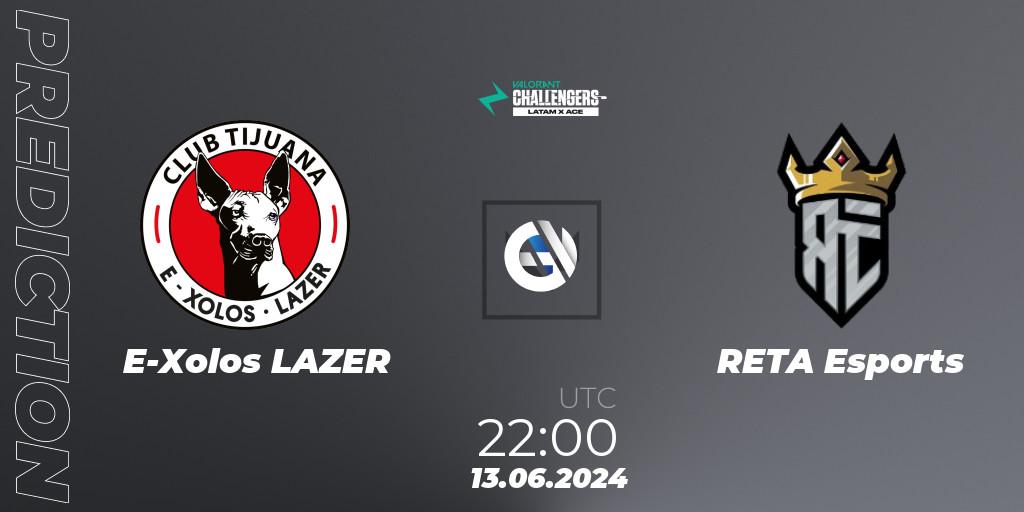 Pronóstico E-Xolos LAZER - RETA Esports. 13.06.2024 at 22:00, VALORANT, VALORANT Challengers 2024 LAN: Split 2