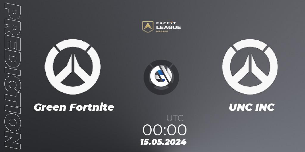 Pronóstico Green Fortnite - UNC INC. 15.05.2024 at 00:00, Overwatch, FACEIT League Season 1 - NA Master Road to EWC