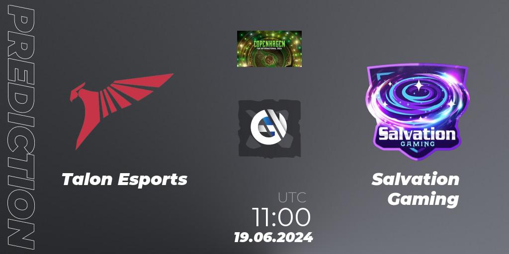 Pronóstico Talon Esports - Salvation Gaming. 19.06.2024 at 09:17, Dota 2, The International 2024: Southeast Asia Closed Qualifier