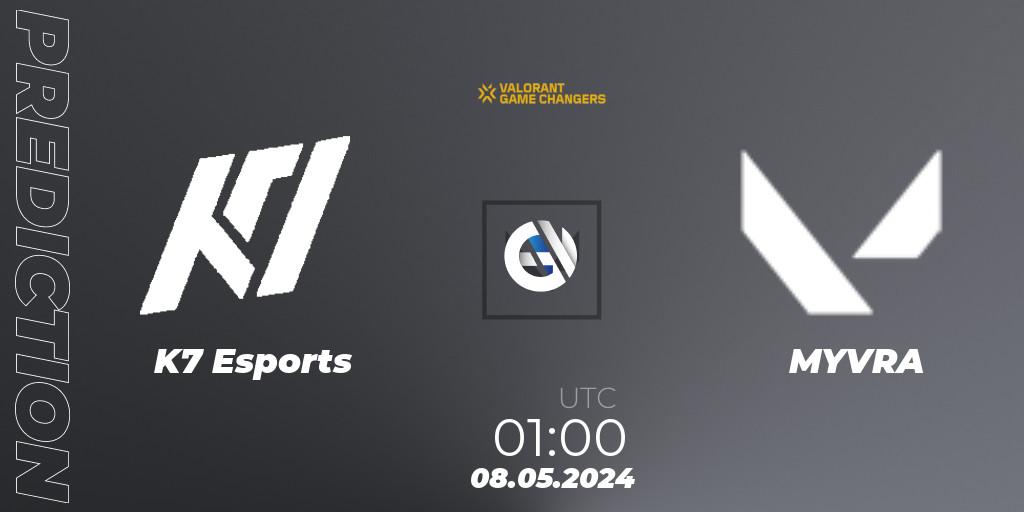 Pronóstico K7 Esports - MYVRA. 07.05.2024 at 01:00, VALORANT, VCT 2024: Game Changers LAN - Opening