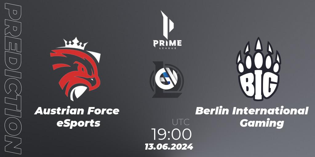 Pronóstico Austrian Force eSports - Berlin International Gaming. 13.06.2024 at 19:00, LoL, Prime League Summer 2024