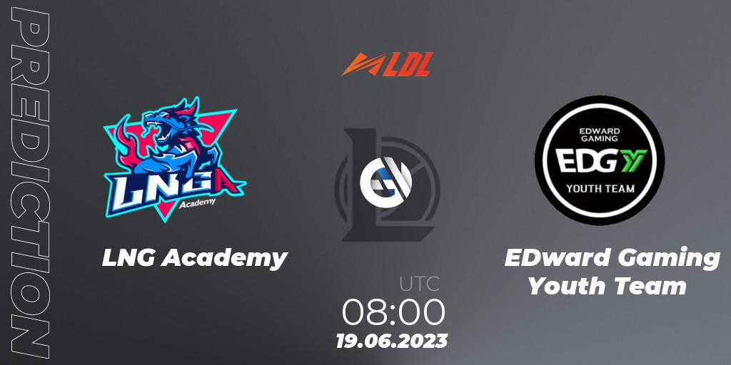 Pronóstico LNG Academy - EDward Gaming Youth Team. 19.06.2023 at 09:00, LoL, LDL 2023 - Regular Season - Stage 3