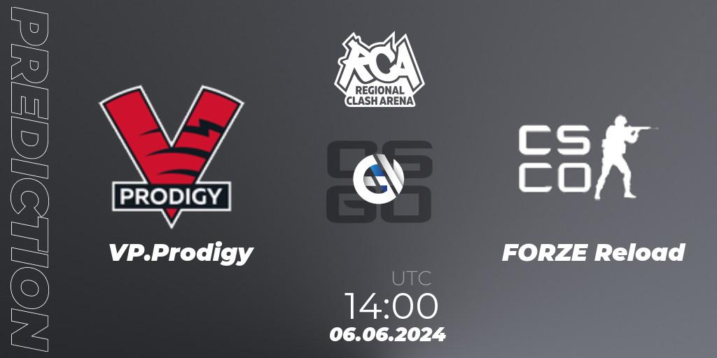 Pronóstico VP.Prodigy - FORZE Reload. 06.06.2024 at 14:00, Counter-Strike (CS2), Regional Clash Arena CIS