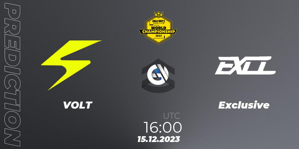 Pronóstico VOLT - Exclusive. 15.12.2023 at 16:15, Call of Duty, CODM World Championship 2023