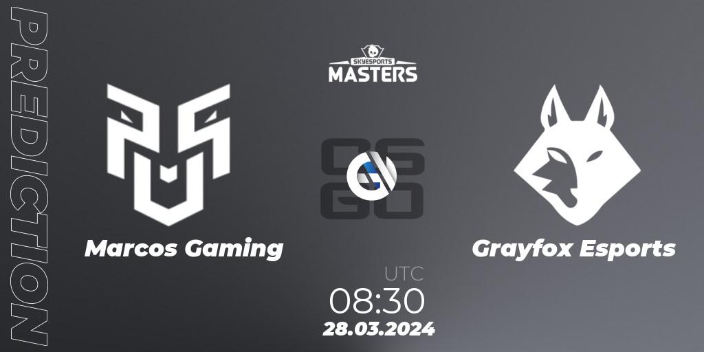 Pronóstico Marcos Gaming - Grayfox Esports. 28.03.24, CS2 (CS:GO), Skyesports Masters 2024: Indian Qualifier