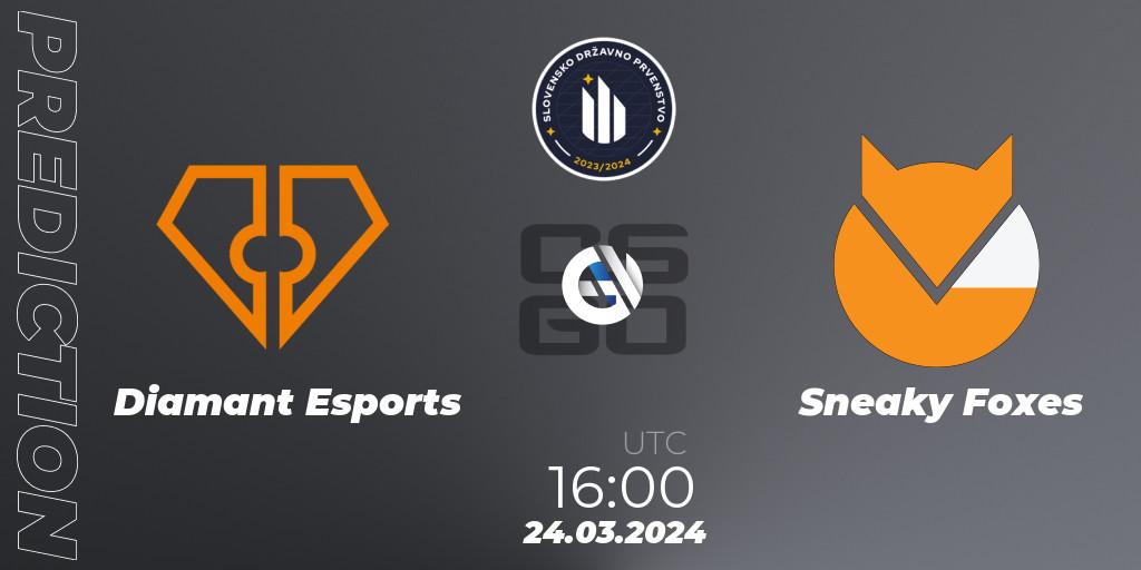 Pronóstico Diamant Esports - Sneaky Foxes. 05.04.2024 at 15:00, Counter-Strike (CS2), Slovenian National Championship 2024