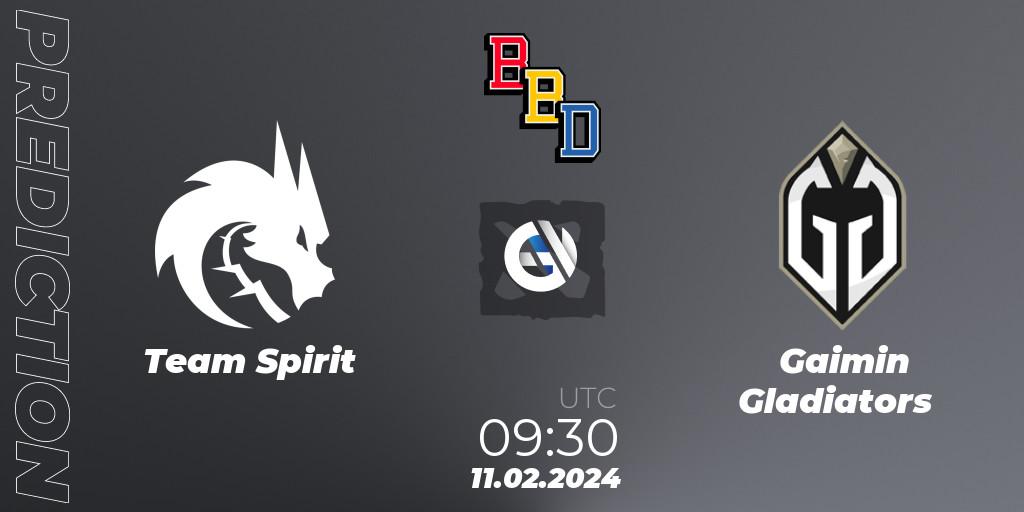 Pronóstico Team Spirit - Gaimin Gladiators. 11.02.24, Dota 2, BetBoom Dacha Dubai 2024
