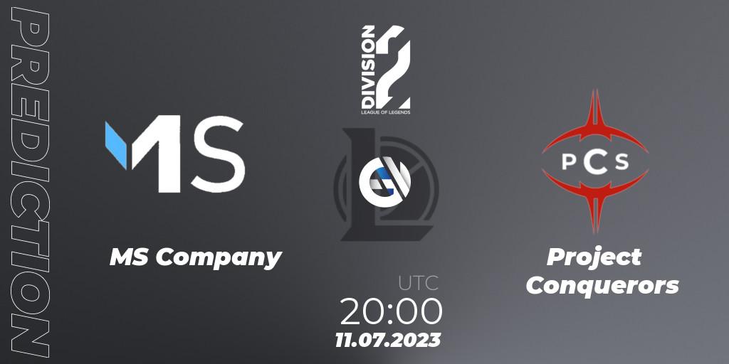 Pronóstico MS Company - Project Conquerors. 11.07.2023 at 20:00, LoL, LFL Division 2 Summer 2023 - Group Stage
