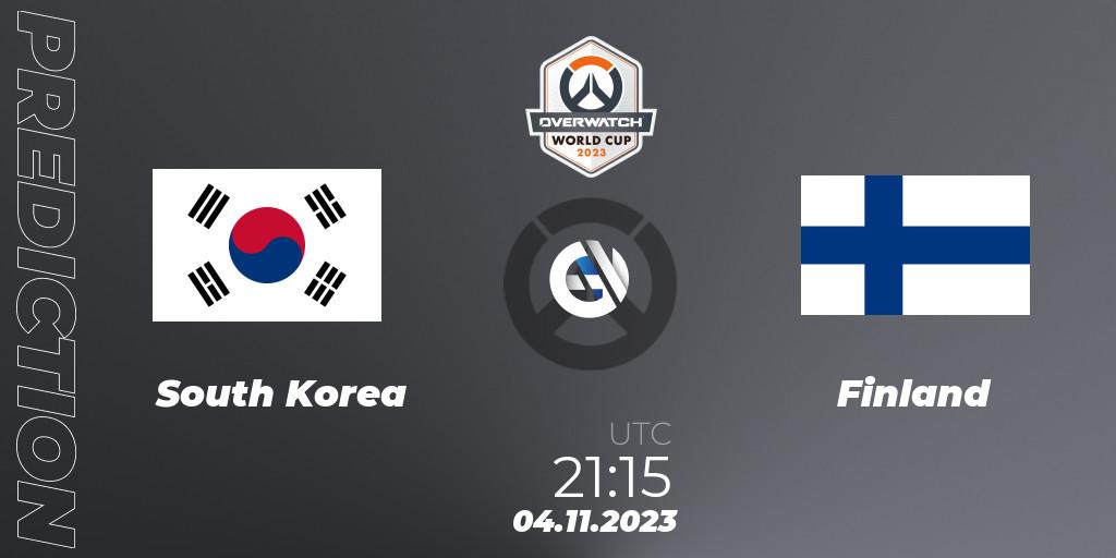 Pronóstico South Korea - Finland. 04.11.23, Overwatch, Overwatch World Cup 2023