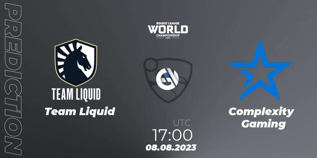 Pronóstico Team Liquid - Complexity Gaming. 08.08.2023 at 16:25, Rocket League, Rocket League Championship Series 2022-23 - World Championship Group Stage