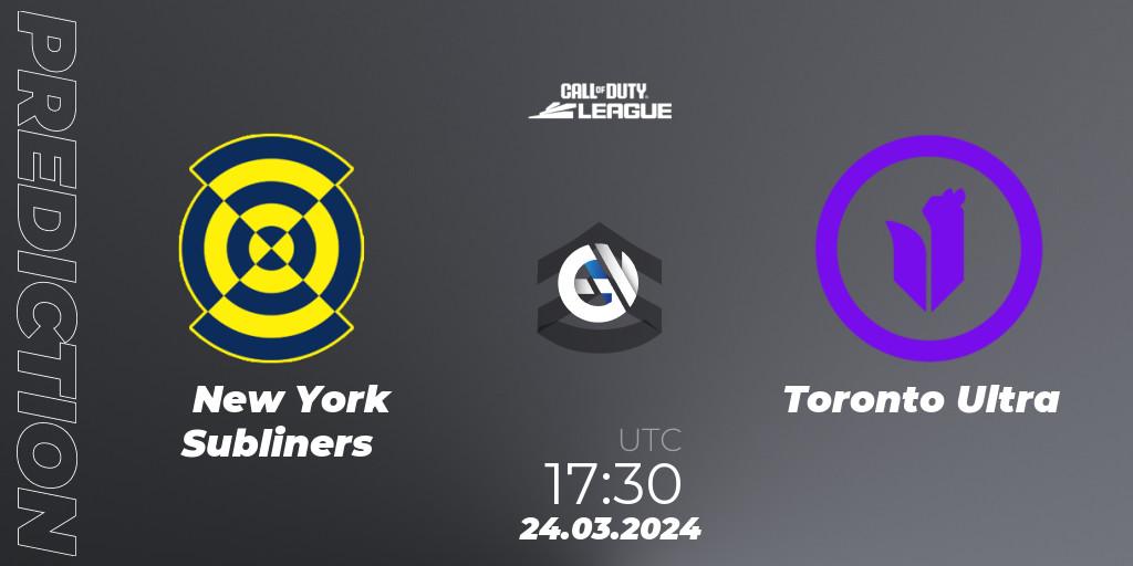 Pronóstico New York Subliners - Toronto Ultra. 24.03.2024 at 17:30, Call of Duty, Call of Duty League 2024: Stage 2 Major