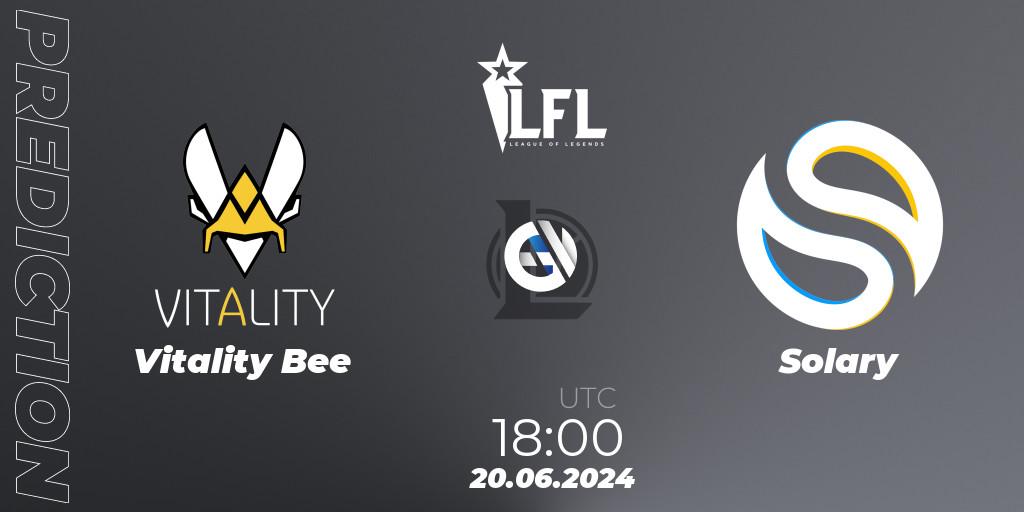 Pronóstico Vitality Bee - Solary. 20.06.2024 at 18:00, LoL, LFL Summer 2024