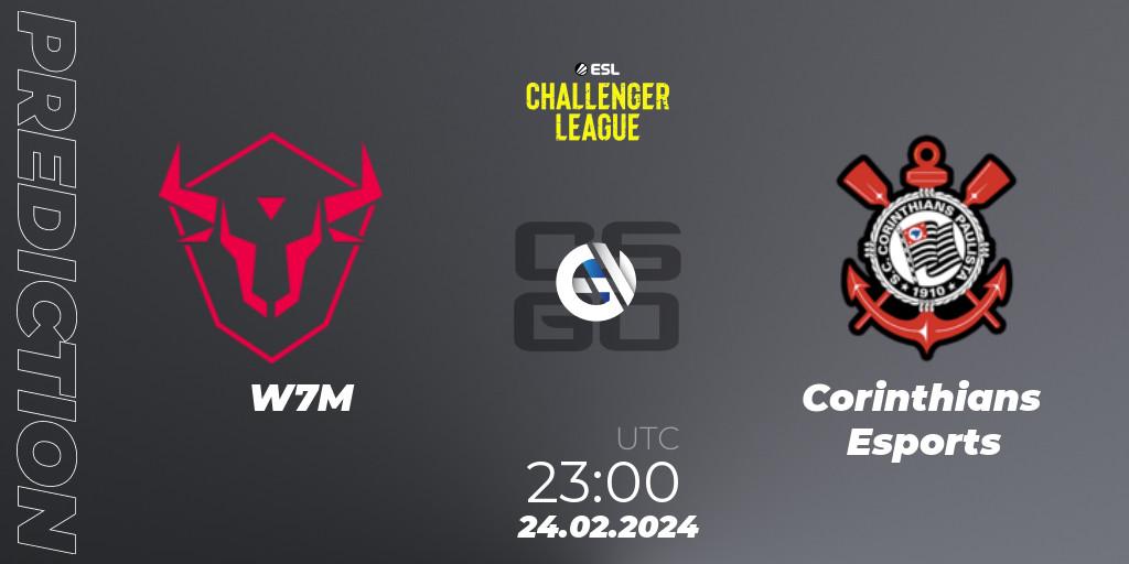 Pronóstico W7M - Corinthians Esports. 24.02.2024 at 23:00, Counter-Strike (CS2), ESL Challenger League Season 47: South America
