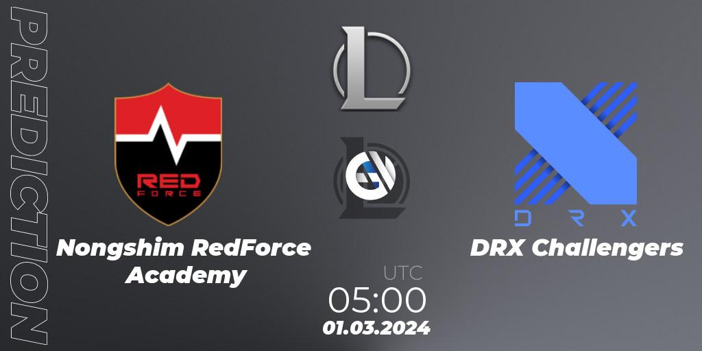 Pronóstico Nongshim RedForce Academy - DRX Challengers. 01.03.24, LoL, LCK Challengers League 2024 Spring - Group Stage