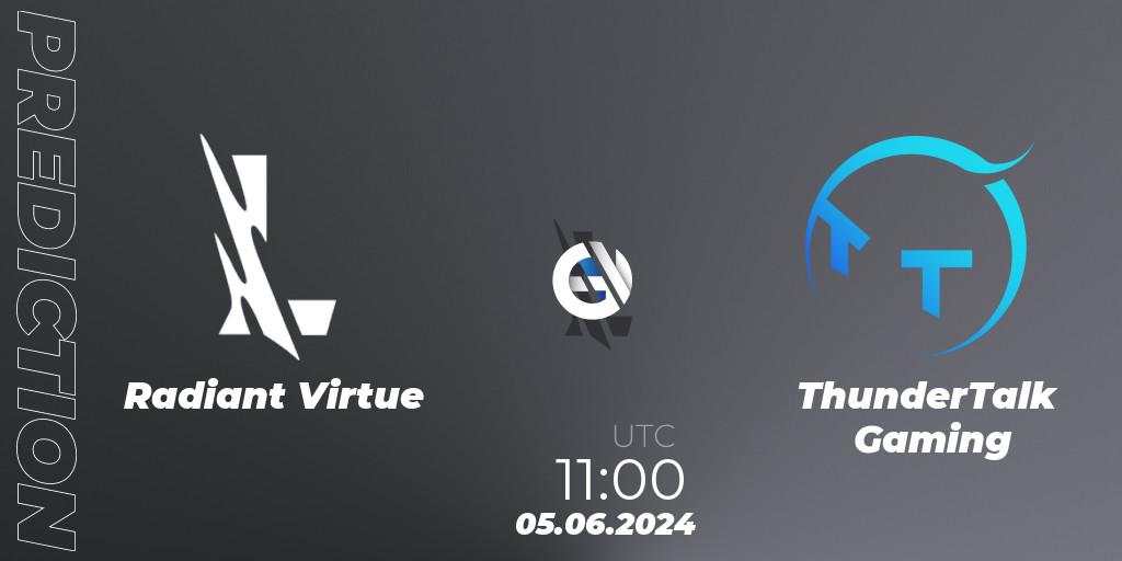 Pronóstico Radiant Virtue - ThunderTalk Gaming. 05.06.2024 at 11:00, Wild Rift, Wild Rift Super League Summer 2024 - 5v5 Tournament Group Stage