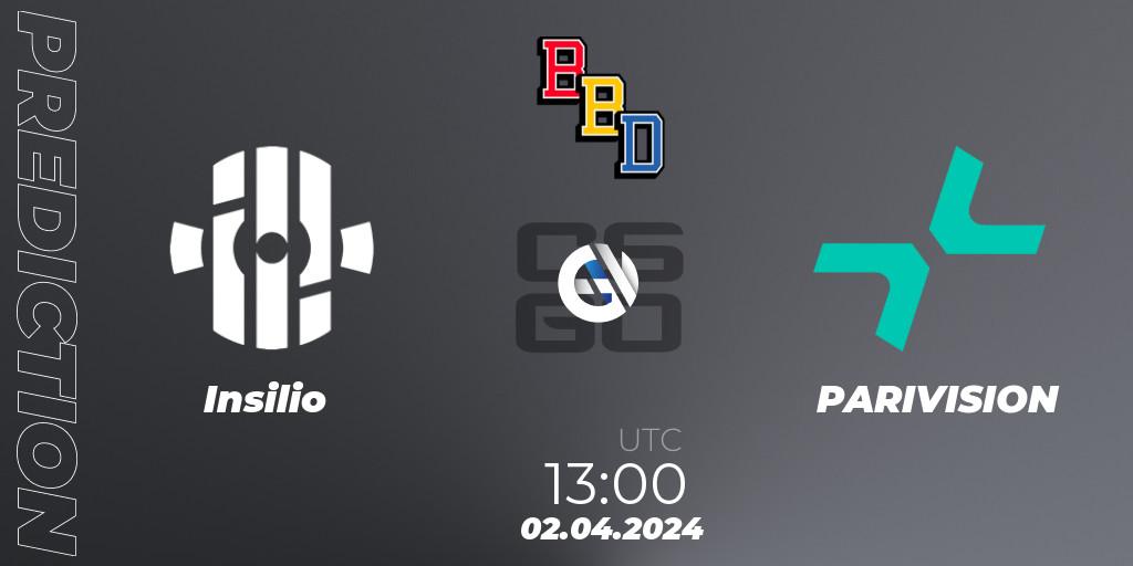 Pronóstico Insilio - PARIVISION. 02.04.2024 at 13:00, Counter-Strike (CS2), BetBoom Dacha Belgrade 2024: European Qualifier