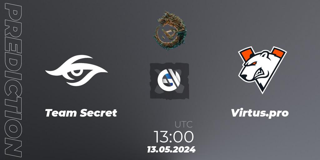 Pronóstico Team Secret - Virtus.pro. 13.05.24, Dota 2, PGL Wallachia Season 1 - Group Stage