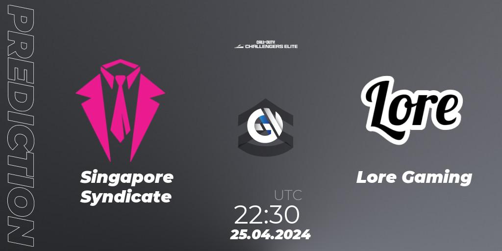 Pronóstico Singapore Syndicate - Lore Gaming. 25.04.2024 at 22:30, Call of Duty, Call of Duty Challengers 2024 - Elite 2: NA