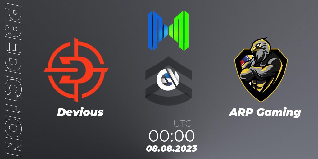 Pronóstico Devious - ARP Gaming. 12.09.2023 at 00:00, Call of Duty, Mobile Mayhem 2023 Summer: North America