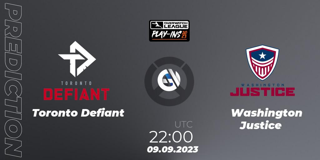Pronóstico Toronto Defiant - Washington Justice. 09.09.23, Overwatch, Overwatch League 2023 - Play-Ins
