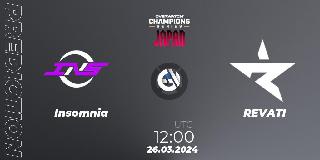 Pronóstico Insomnia - REVATI. 26.03.2024 at 12:00, Overwatch, Overwatch Champions Series 2024 - Stage 1 Japan