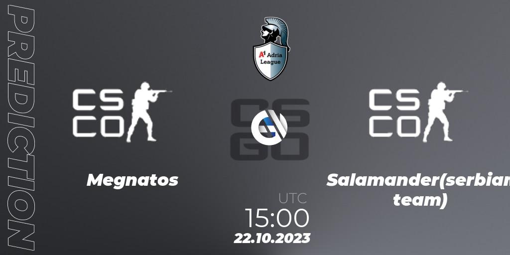 Pronóstico Megnatos - Salamander(serbian team). 22.10.2023 at 15:00, Counter-Strike (CS2), A1 Adria League Season 12
