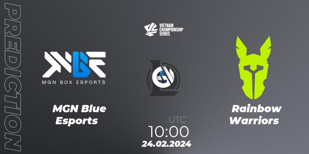 Pronóstico MGN Blue Esports - Rainbow Warriors. 24.02.2024 at 10:00, LoL, VCS Dawn 2024 - Group Stage
