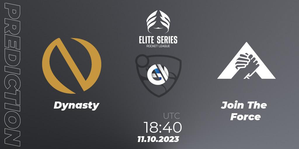 Pronóstico Dynasty - Join The Force. 11.10.2023 at 18:40, Rocket League, Elite Series Fall 2023