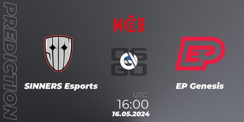 Pronóstico SINNERS Esports - EP Genesis. 16.05.2024 at 16:00, Counter-Strike (CS2), Tipsport Cup Spring 2024: Online Stage