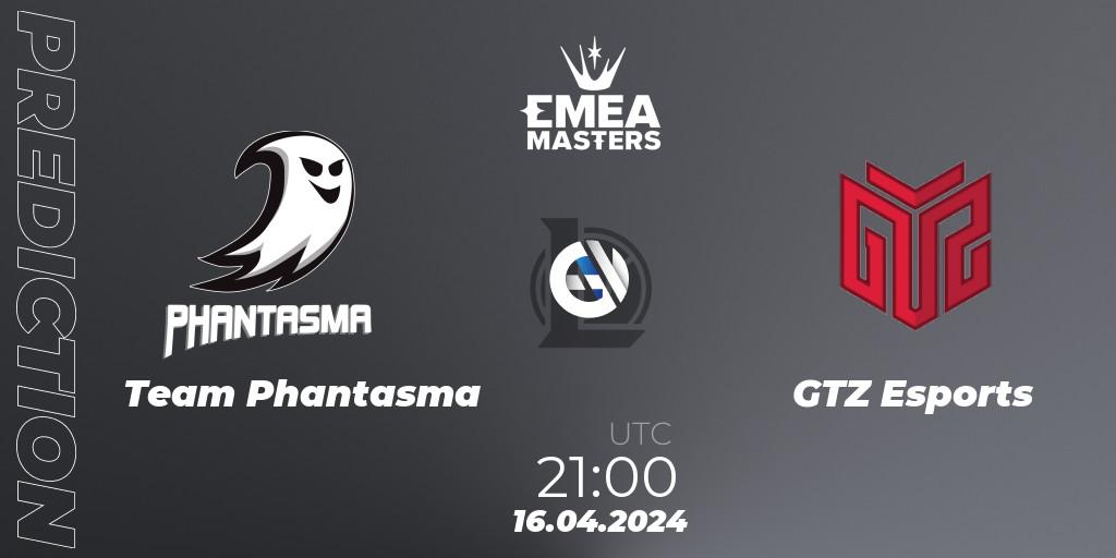 Pronóstico Team Phantasma - GTZ Esports. 16.04.2024 at 21:00, LoL, EMEA Masters Spring 2024 - Play-In